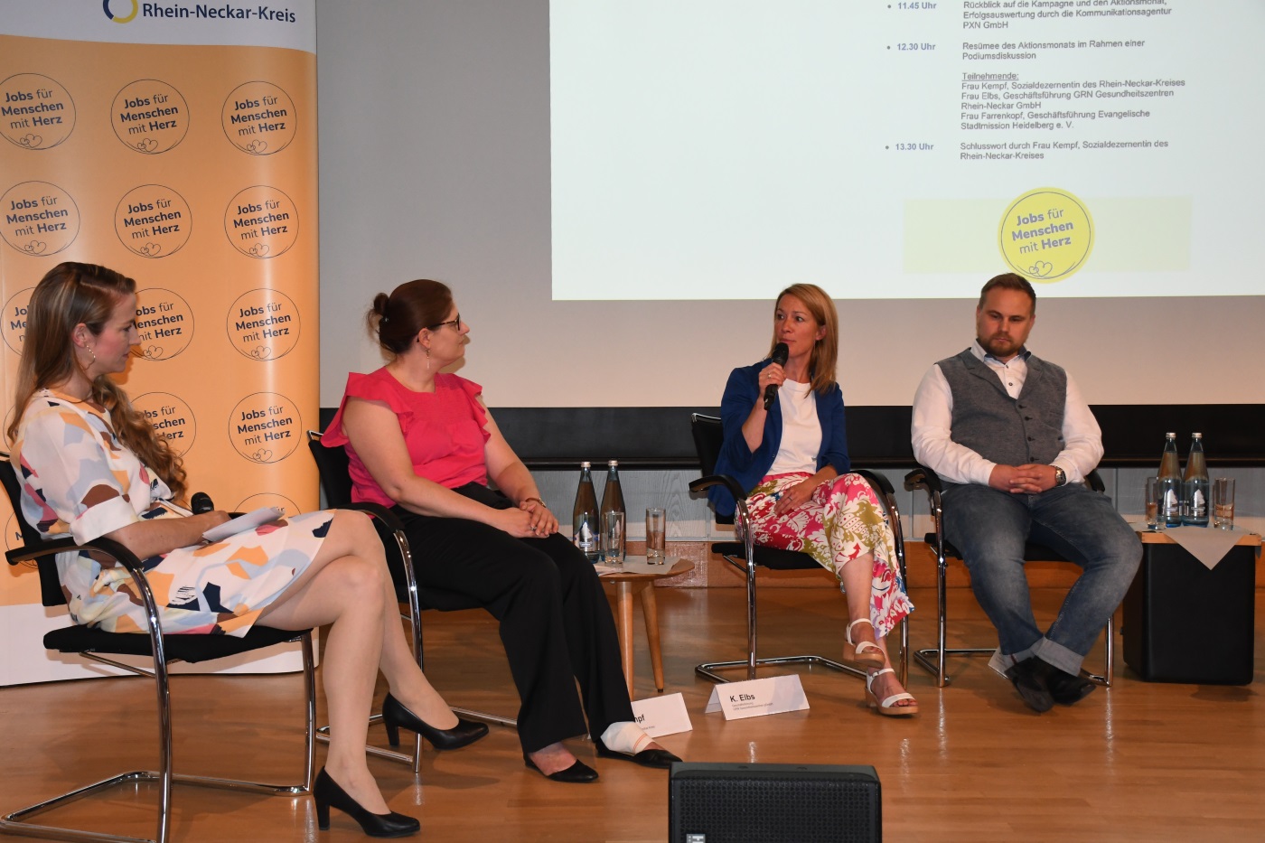 Abschlussveranstaltung der Kampagne Soziale Berufe / Berufe mit Herz vom Rhein-Neckar-Kreis im Palatin Wiesloch, Podiumsdiskussion